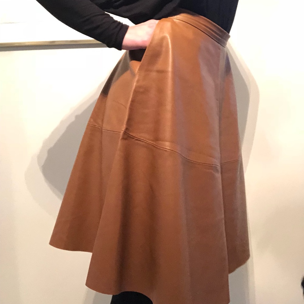 High waisted leather skirt